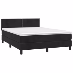 Giroletto a Molle con Materasso Nero 140x190 cm in Vellutocod mxl 75667 - Vista aggiuntiva 3