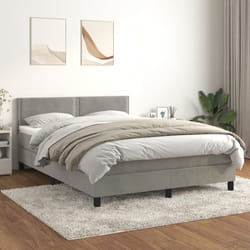 Giroletto a Molle con Materasso Grigio Chiaro 140x200cm Vellutocod mxl 125086