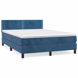Giroletto a Molle con Materasso Blu Scuro 140x200 cm in Vellutocod mxl 99634