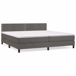 vidaXL Giroletto a Molle con Materasso Grigio Scuro 200x200 cm Velluto - Vista aggiuntiva 2