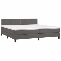 vidaXL Giroletto a Molle con Materasso Grigio Scuro 200x200 cm Velluto - Vista aggiuntiva 3