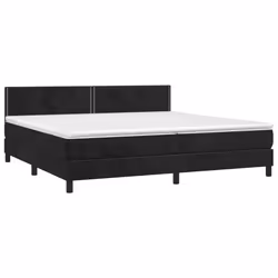 vidaXL Giroletto a Molle con Materasso Nero 200x200 cm in Velluto - Vista aggiuntiva 3