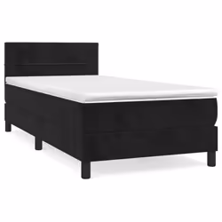 vidaXL Giroletto a Molle con Materasso Nero 80x200 cm in Velluto - Vista aggiuntiva 2