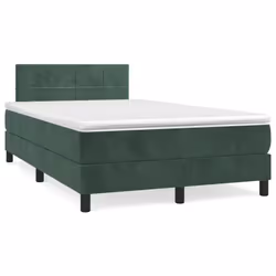 Giroletto a Molle con Materasso Verde Scuro 120x200 cm Vellutocod mxl 99628 - Vista aggiuntiva 2