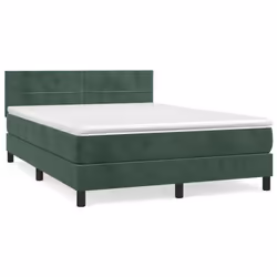 Giroletto a Molle con Materasso Verde Scuro 140x190 cm Vellutocod mxl 123573 - Vista aggiuntiva 2