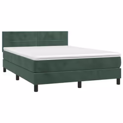 Giroletto a Molle con Materasso Verde Scuro 140x190 cm Vellutocod mxl 123573 - Vista aggiuntiva 3