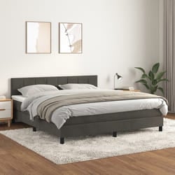 vidaXL Giroletto a Molle con Materasso Grigio Scuro 160x200 cm Velluto