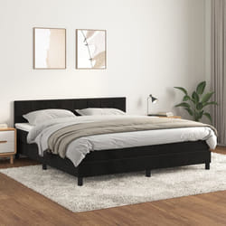 Giroletto a Molle con Materasso Nero 160x200 cm in Vellutocod mxl 99678