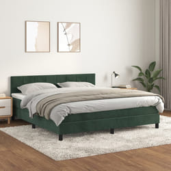 Giroletto a Molle con Materasso Verde Scuro 160x200 cm Vellutocod mxl 123567