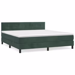 Giroletto a Molle con Materasso Verde Scuro 160x200 cm Vellutocod mxl 123567 - Vista aggiuntiva 2