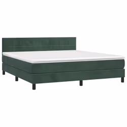 Giroletto a Molle con Materasso Verde Scuro 160x200 cm Vellutocod mxl 123567 - Vista aggiuntiva 3