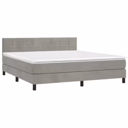 vidaXL Giroletto a Molle con Materasso Grigio Chiaro 180x200cm Velluto - Vista aggiuntiva 3