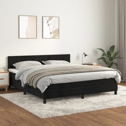 Giroletto a Molle con Materasso Nero 180x200 cm in Vellutocod mxl 75678