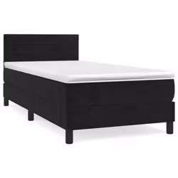 vidaXL Giroletto a Molle con Materasso Nero 80x200 cm in Velluto - Vista aggiuntiva 2