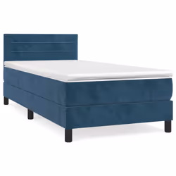 vidaXL Giroletto a Molle con Materasso Blu Scuro 80x200 cm in Velluto - Vista aggiuntiva 2