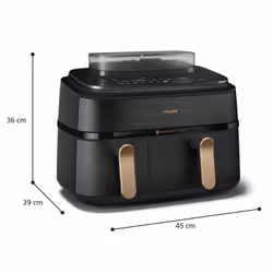 Philips 5000 series NA552/00 friggitrice Doppia 9 L Indipendente 2750 W Friggitrice ad aria calda Nero - Vista aggiuntiva 3
