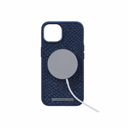 Njord byELEMENTS Salmon Leather Magsafe Case - iPhone 14 - Blue