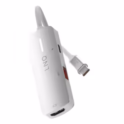 LINQ byELEMENTS 3in1 USB-C HDMI Adapter 140W, Cablato, USB 3.2 Gen 1 (3.1 Gen 1) Type-C, 140 W, Grigio, Bianco, Acrilonitrile ...