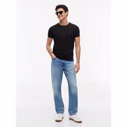 Tommy Hilfiger MW0MW27539BDS Maglietta Girocollo Cotone, Elastan - Vista aggiuntiva 2