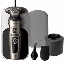 Philips Shaver S9000 Prestige SP9883/36 Rasoio elettrico Wet & Dry con SkinIQ, Rotazione, Grigio, NanoTech Dual Precision Bla ...