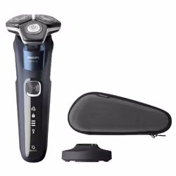 Philips SHAVER Series 5000 S5885/35 Rasoio elettrico Wet & Dry, Rotazione, Nero, Blu, SteelPrecision blades, Pulsanti, LED, S ...