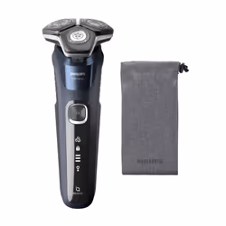 Philips SHAVER Series 5000 S5885/10, Rotazione, Nero, Blu, Pulsanti, LED, Batteria/USB, Ioni di Litio