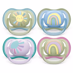 Philips AVENT ultra air SCF085/30 ciuccio, Ciuccio classico, Ortodontico, Silicone, Bambino/Bambina, Parti lavabili in lavast ...