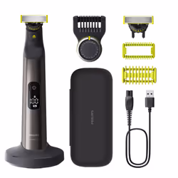 Philips OneBlade Pro 360 QP6652/30 Face + Body, Display incorporato, Lavabile, Batteria, Cromo
