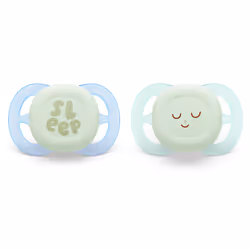 Philips AVENT SCF075/18 ciuccio per bambino Ciuccio notturno Ortodontico Silicone Blu, Verde - Vista aggiuntiva 2