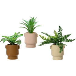 Pianta artificiale decorativo 25cm - vaso di cemento - colori vari - Decorazione interna