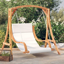 Vidaxl - Sedia a Dondolo con Cuscino Massello di Abete Finitura in Teak