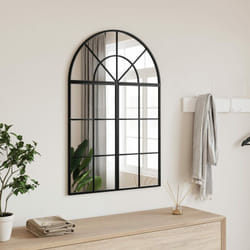 Vidaxl - Specchio da Parete Nero 60x90 cm Arco in Ferro 20186