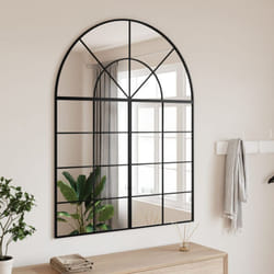 Vidaxl - Specchio da Parete Nero 100x130 cm Arco in Ferro 34138