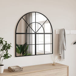Vidaxl - Specchio da Parete Nero 80x80 cm Arco in Ferro 82193
