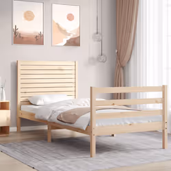 Giroletto con Testiera 100x200 cm in Legno Massellocod mxl 93759 - Vista aggiuntiva 3