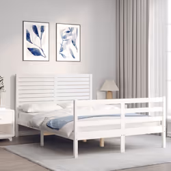 Giroletto con Testiera Bianco 120x200 cm in Legno Massellocod mxl 77047 - Vista aggiuntiva 3