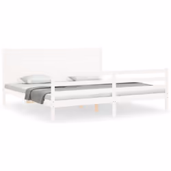 Giroletto con Testiera Bianco 200x200 cm in Legno Massellocod mxl 124970 - Vista aggiuntiva 2