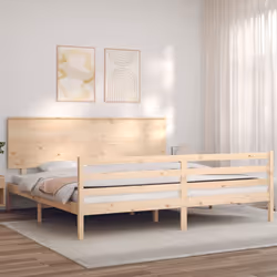 Giroletto con Testiera 200x200 cm in Legno Massellocod mxl 93749 - Vista aggiuntiva 3