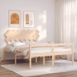 Letto per Anziani con Testiera 140x190 cm in Legno Massellocod mxl 101034