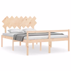 Letto per Anziani con Testiera 140x190 cm in Legno Massellocod mxl 101034
