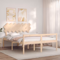 Letto per Anziani con Testiera 140x190 cm in Legno Massellocod mxl 101034