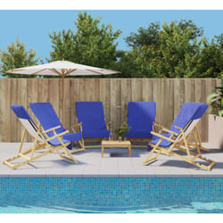 Asciugamani da Spiaggia 6pz Blu Reale 60x135 cm Tessuto 400 gsm Vidaxl 4212