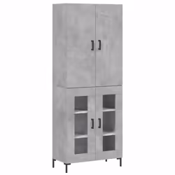vidaXL Credenza Grigio Cemento 69,5x34x180 cm in Legno Multistrato - Vista aggiuntiva 2