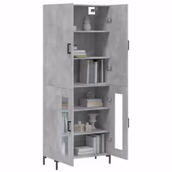 vidaXL Credenza Grigio Cemento 69,5x34x180 cm in Legno Multistrato - Vista aggiuntiva 3