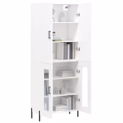 Credenza Bianca 69,5x34x180 cm in Legno Multistratocod mxl 78656 - Vista aggiuntiva 3