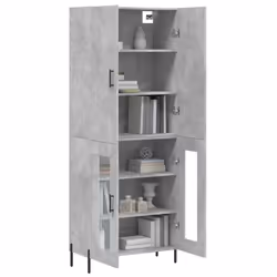 Credenza Grigio Cemento 69,5x34x180 cm in Legno Multistratocod mxl 125521 - Vista aggiuntiva 3