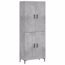 vidaXL Credenza Grigio Cemento 69,5x34x180 cm in Legno Multistrato - Vista aggiuntiva 2
