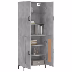 vidaXL Credenza Grigio Cemento 69,5x34x180 cm in Legno Multistrato - Vista aggiuntiva 3
