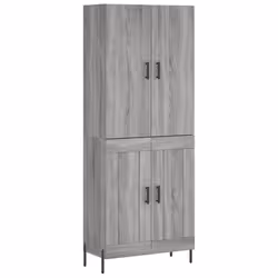 vidaXL Credenza Grigio Sonoma 69,5x34x180 cm in Legno Multistrato - Vista aggiuntiva 2