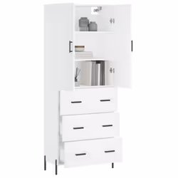 Credenza Bianca 69,5x34x180 cm in Legno Multistratocod mxl 125446